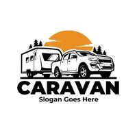 vector de ilustración de logotipo de aventura de caravana aislado