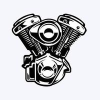 Motorcycle Engine Vector Art Monochrome Icons Symbols and Graphics