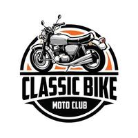 Vector de logotipo de emblema de bicicleta de motor clásico premium aislado. lo mejor para la plantilla de logotipo de club de motor automotriz