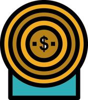 Target Money Achievement Target  Flat Color Icon Vector icon banner Template