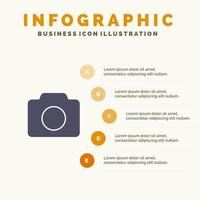 Camera Image Basic Ui Solid Icon Infographics 5 Steps Presentation Background vector