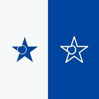 Bangladesh Flag Star Line and Glyph Solid icon Blue banner Line and Glyph Solid icon Blue banner vector