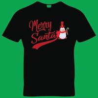 diseño de camiseta de feliz santa navidad vector