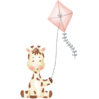 carino giraffa acquerello illustrazione png