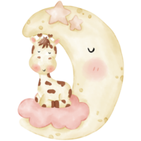 carino giraffa acquerello illustrazione png