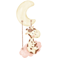 carino giraffa acquerello illustrazione png