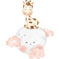 carino giraffa acquerello illustrazione png