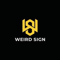 Abstract initial letter WS or SW logo in yellow color isolated in black background applied for warehouse equipment logo also suitable for the brands or companies have initial name SW or WS. vector