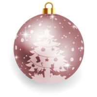 metallico rosa Natale sfera. png