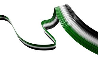 Palestine flag ribbon, 3d illustration on isolated background photo