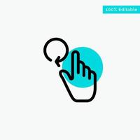 Hand Finger Gestures Reload turquoise highlight circle point Vector icon