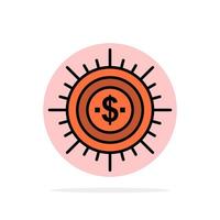 dinero presupuesto efectivo finanzas flujo gastar formas círculo abstracto fondo color plano icono vector