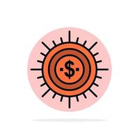 dinero presupuesto efectivo finanzas flujo gastar formas círculo abstracto fondo color plano icono vector