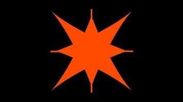 Motion Graphic orange flat shape explosions elements with black background video