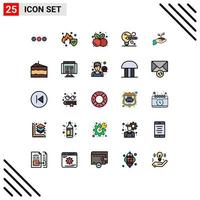 paquete de iconos vectoriales de stock de 25 signos y símbolos de línea para el crecimiento de la donación bombilla de educación alimentaria elementos de diseño vectorial editables vector