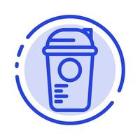 Bottle Game Recreation Sports Thermo Blue Dotted Line Line Icon vector