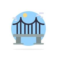 Across Bridge Metal River Road Abstract Circle Background Flat color Icon vector