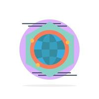 Globe Polygon Space Idea Abstract Circle Background Flat color Icon vector