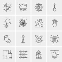 16 iconos de negocios universales vector ilustración de icono creativo para usar en proyectos relacionados con la web y dispositivos móviles