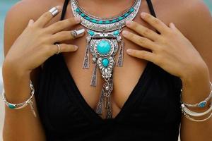 Beautiful silver necklace photo