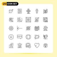 Universal Icon Symbols Group of 25 Modern Lines of ireland record on off microphone sketch Editable Vector Design Elements