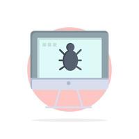 Monitor Bug Screen Security Abstract Circle Background Flat color Icon vector