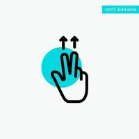 Fingers Gesture Ups turquoise highlight circle point Vector icon