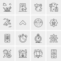 16 iconos de negocios universales vector ilustración de icono creativo para usar en proyectos relacionados con la web y dispositivos móviles