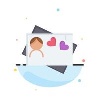 Card Love Heart Abstract Flat Color Icon Template vector