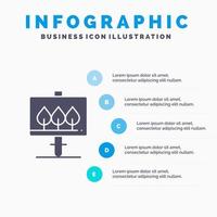 tablero signo pascua sólido icono infografía 5 pasos presentación fondo vector