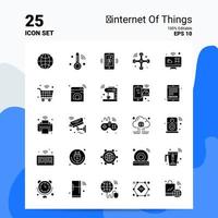 25 conjunto de iconos de internet de las cosas 100 archivos editables eps 10 ideas de concepto de logotipo de empresa diseño de icono de glifo sólido vector