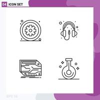 4 Creative Icons Modern Signs and Symbols of asterisk card hospital computer custom Editable Vector Design Elements