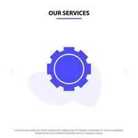 Our Services Gear Setting Instagram Solid Glyph Icon Web card Template vector