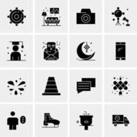 16 iconos de negocios universales vector ilustración de icono creativo para usar en proyectos relacionados con la web y dispositivos móviles