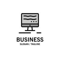 Computer Online Marketing Business Logo Template Flat Color vector
