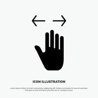 Hand Gesture Left Right zoom out solid Glyph Icon vector