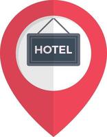 Ilustración de vector de ubicación de hotel en un fondo. Símbolos de calidad premium. Iconos vectoriales para concepto y diseño gráfico.