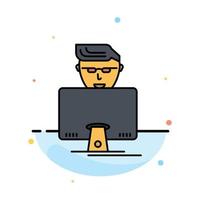 Hacker User Gamer Programmer Abstract Flat Color Icon Template vector