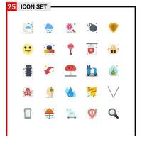 Set of 25 Modern UI Icons Symbols Signs for sheild meteor engine explosion bomb Editable Vector Design Elements