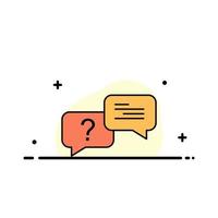 Chat Bubble Popup Message  Business Flat Line Filled Icon Vector Banner Template