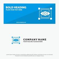 Visual View Sketching Eye SOlid Icon Website Banner and Business Logo Template vector