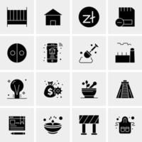 16 iconos de negocios universales vector ilustración de icono creativo para usar en proyectos relacionados con la web y dispositivos móviles