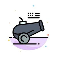 Big Gun Cannon Howitzer Mortar Abstract Flat Color Icon Template vector