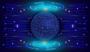 Modern Holographic Globe on Technology Background vector