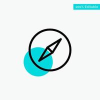Instagram Compass Navigation turquoise highlight circle point Vector icon