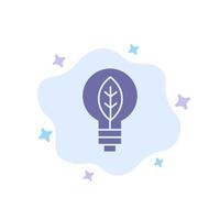 Nature Of Power Bulb Blue Icon on Abstract Cloud Background vector