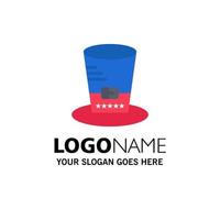 Day Hat Presidents Usa Business Logo Template Flat Color vector