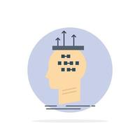 Algorithm brain conclusion process thinking Flat Color Icon Vector