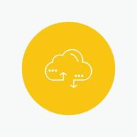 Cloud Computing Link Data white glyph icon vector