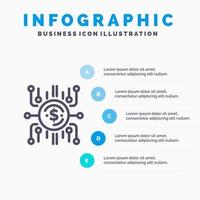 Crowd fund Crowd funding Crowd sale Crowd selling Funding Line icon with 5 steps presentation infographics Background vector